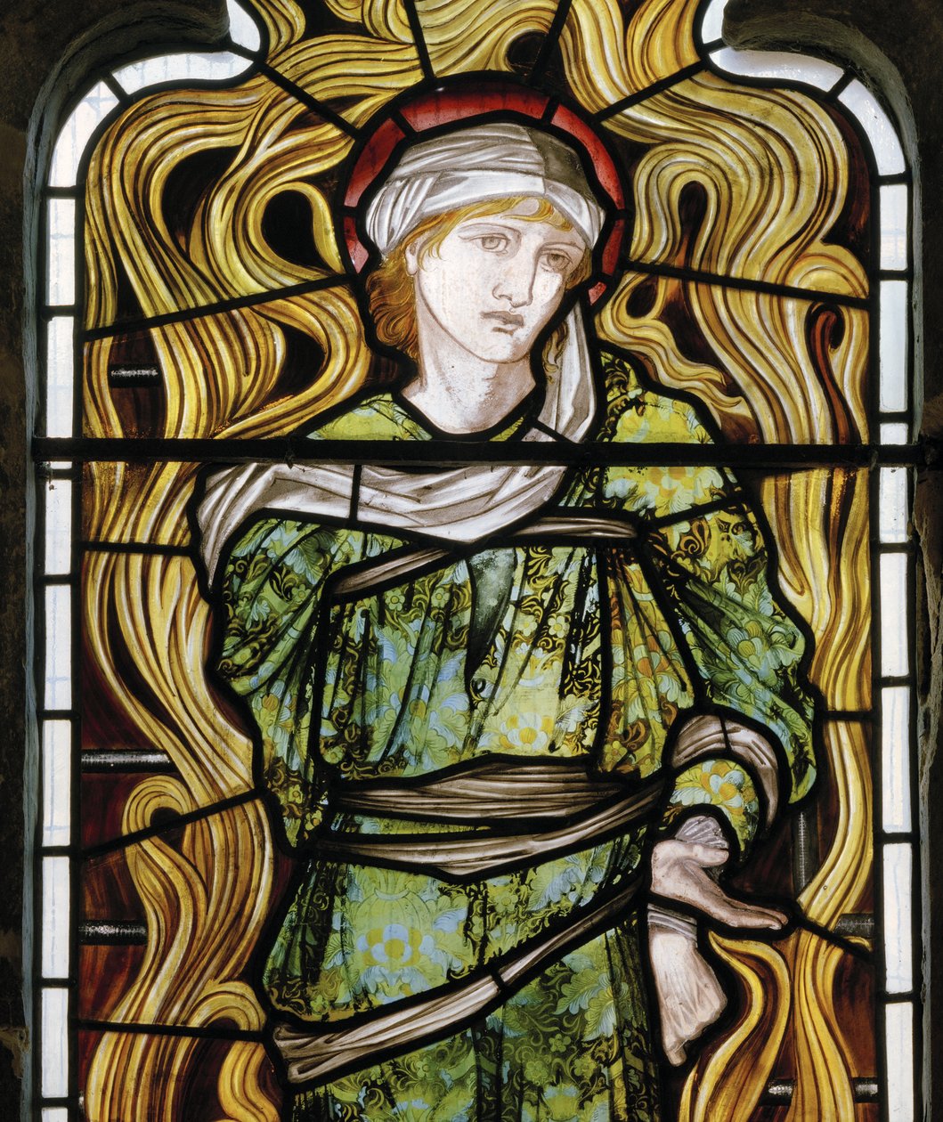 Shadrach, tulinen uuni, länsi-ikkuna, 1870 (lasimaalauksia). tekijältä Edward Burne Jones