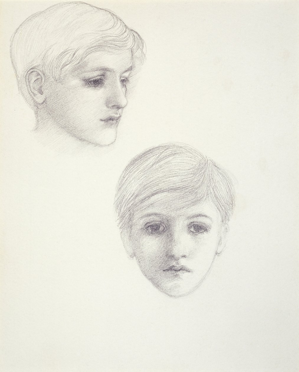 Tutkimuksia taiteilijan pojasta Philipistä nuorena poikana, n. 1875, n. 1875 tekijältä Edward Burne Jones