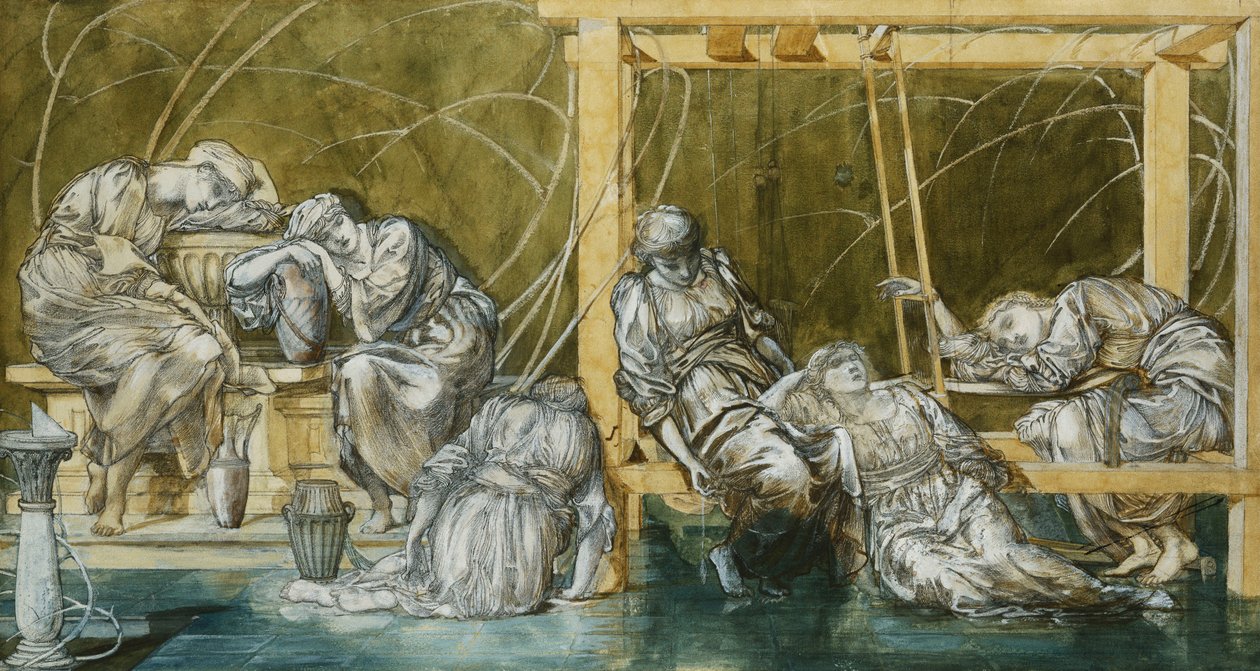 Tutkimus "The Garden Courtille", tekijältä Edward Burne Jones