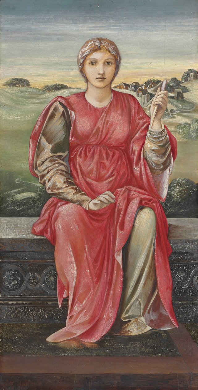 The Hours -tutkimus (sekoitettu media gessoed-paneelilla) tekijältä Edward Burne Jones