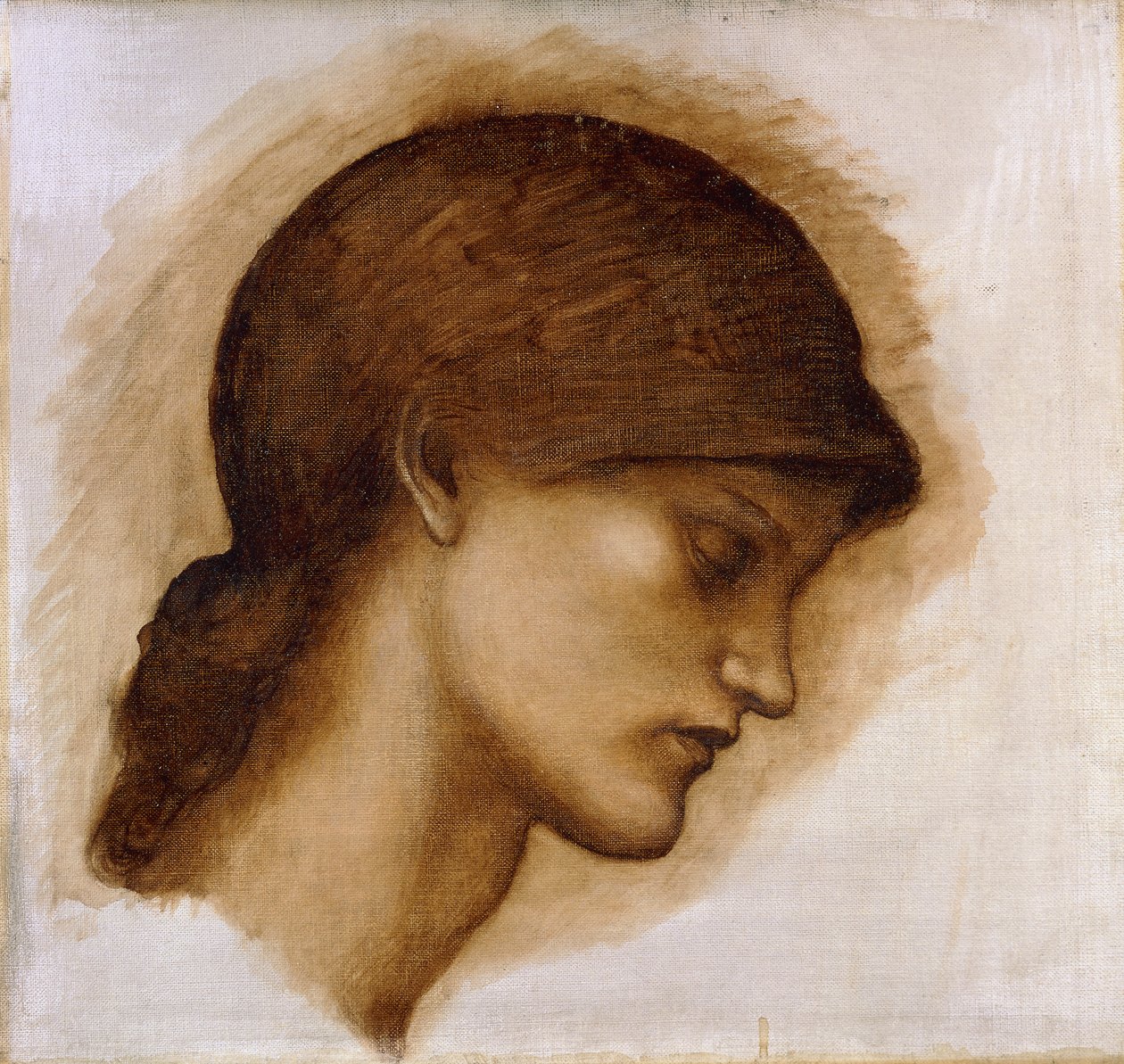 Tutkimus naisen päästä, tekijältä Edward Burne Jones