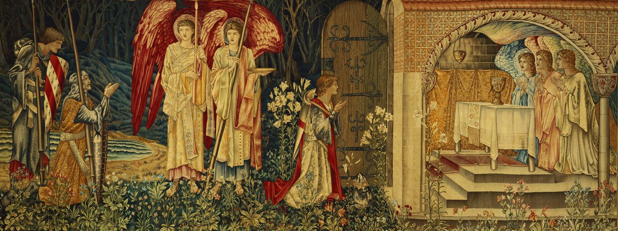 Sir Galahadin, Sir Borsin ja Sir Percivalin Pyhän Graalin saavuttaminen, tekijältä Edward Burne Jones