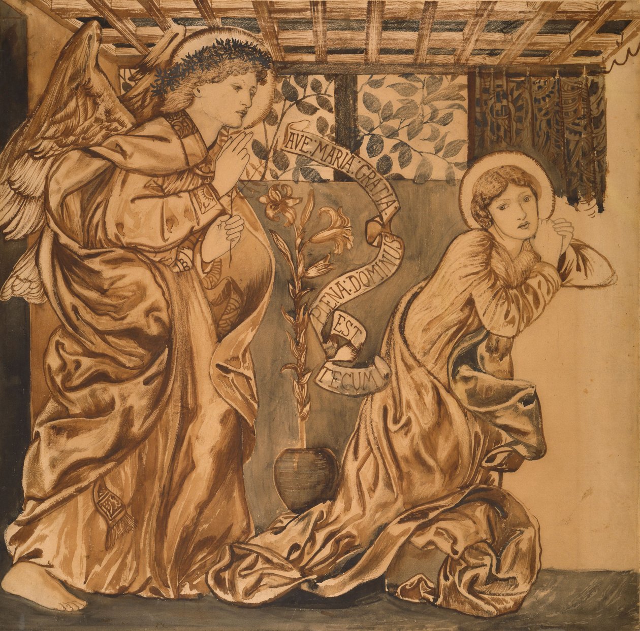 Ilmoitus (akvarelli paperille) tekijältä Edward Burne Jones