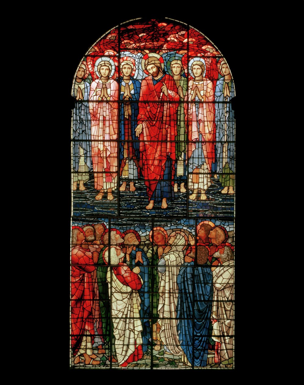 Ylösnousemuksen ikkuna, 1885 (lasimaalauksia) tekijältä Edward Burne Jones