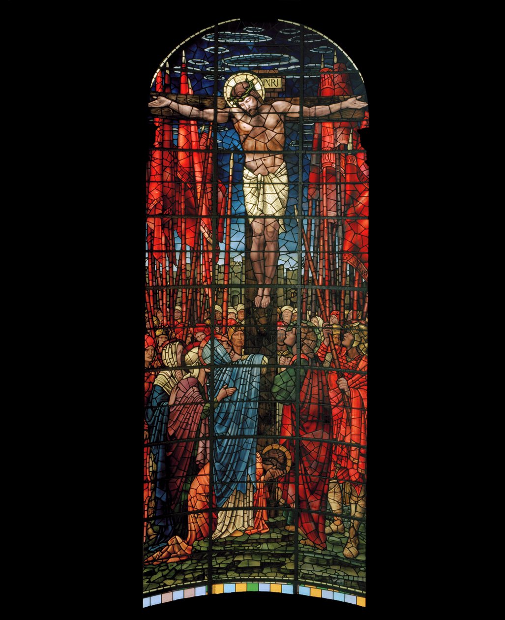 Ristiinnaulitseminen-ikkuna, 1888 (lasimaalauksia) tekijältä Edward Burne Jones
