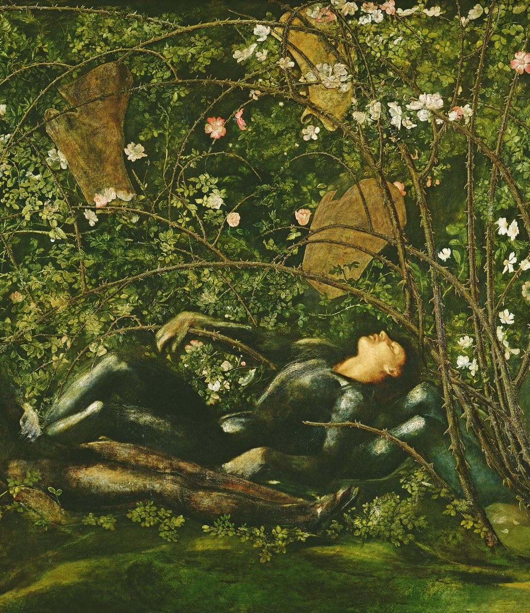 Ritarit ja Briar Rose, 1869 tekijältä Edward Burne Jones
