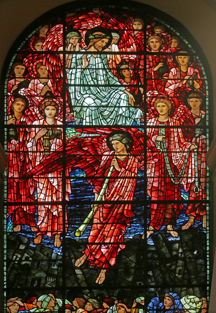 Viimeinen tuomio, 1885-1897 (lasimaalauksia) tekijältä Edward Burne Jones