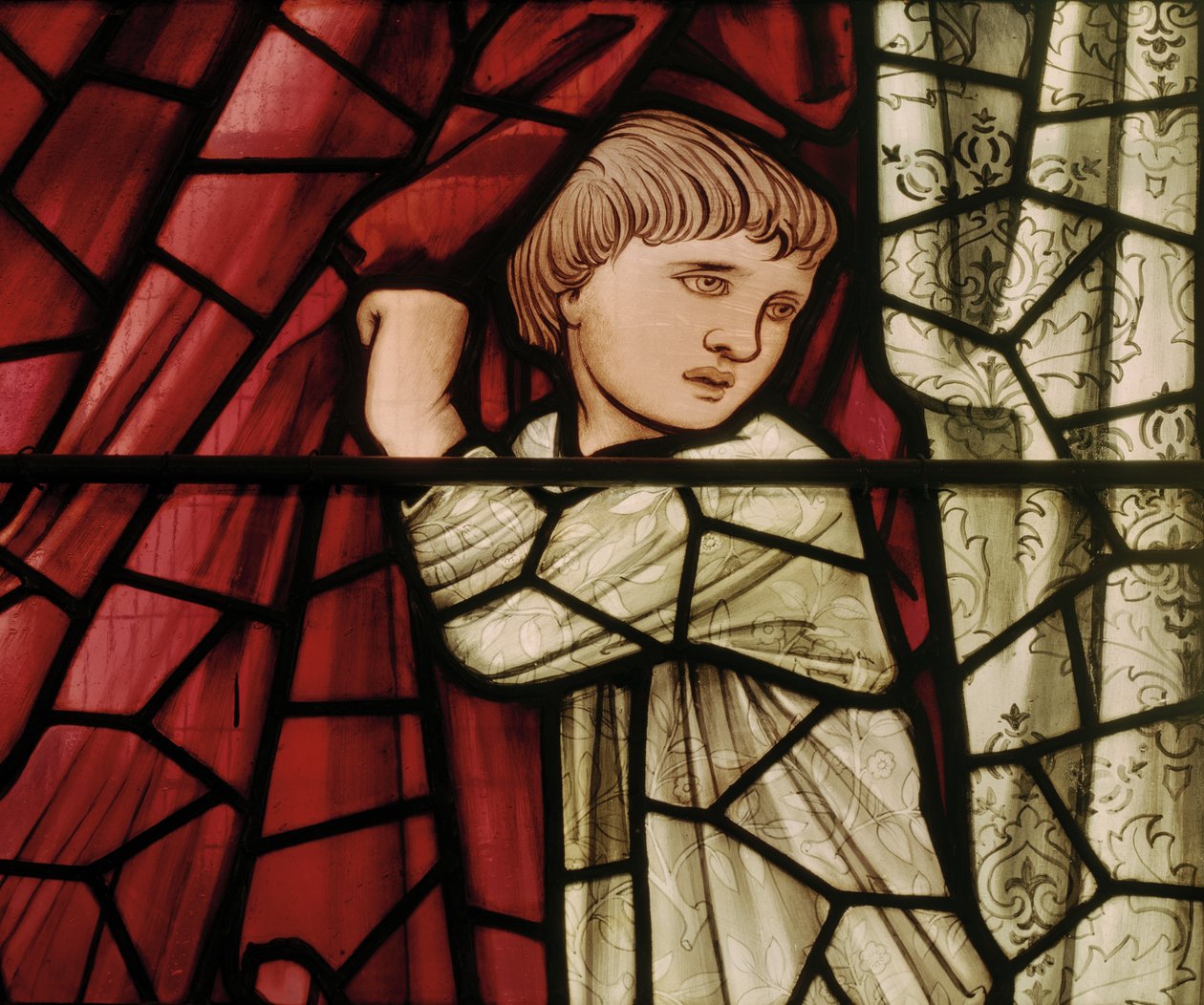 Viimeisen tuomion ikkuna, yksityiskohta, 1897 (lasimaalauksia) tekijältä Edward Burne Jones