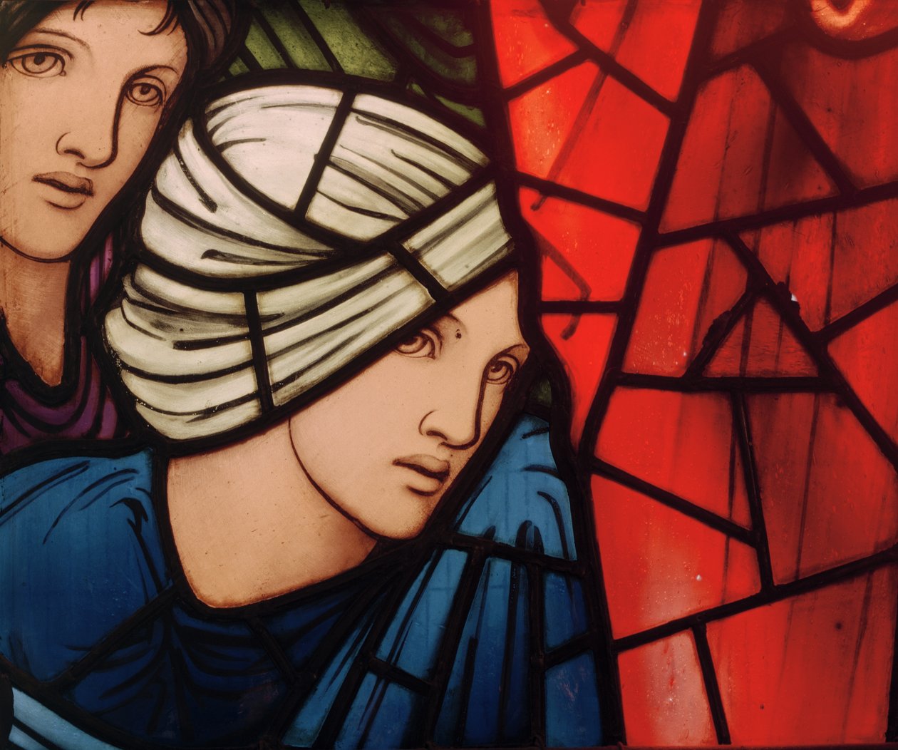 Viimeisen tuomion ikkuna, yksityiskohta, 1897 (lasimaalauksia) tekijältä Edward Burne Jones