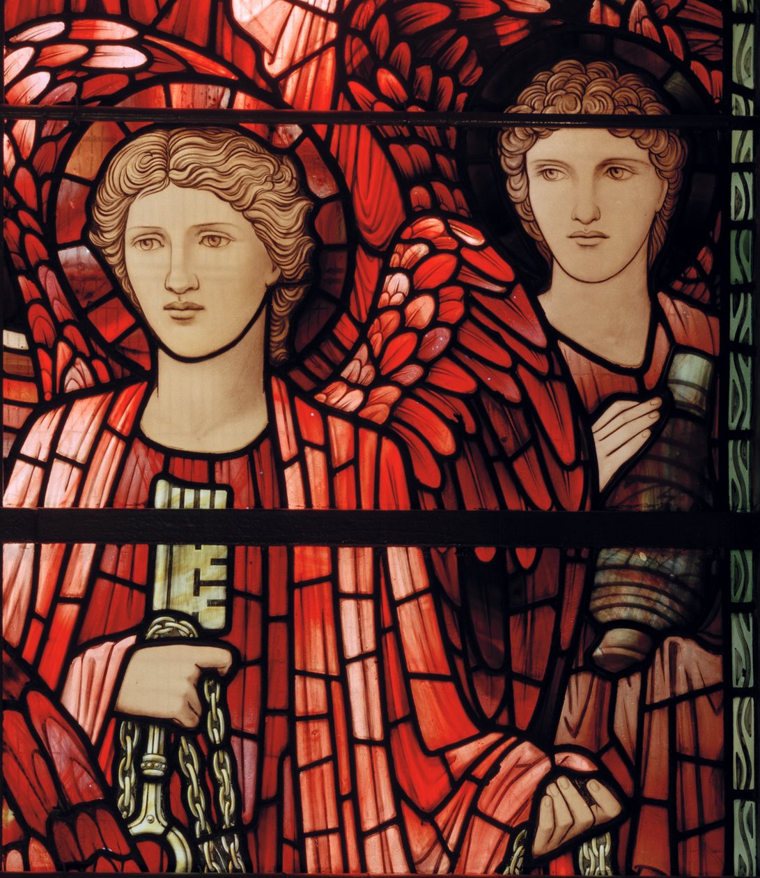 Viimeisen tuomion ikkuna, yksityiskohta, 1897 (lasimaalauksia) tekijältä Edward Burne Jones