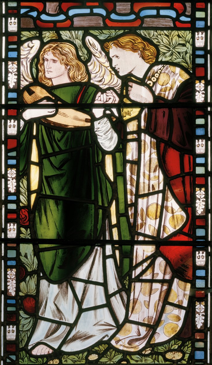 Uusi Jerusalem, yksityiskohta, 1862-3 (lasimaalauksia) tekijältä Edward Burne Jones