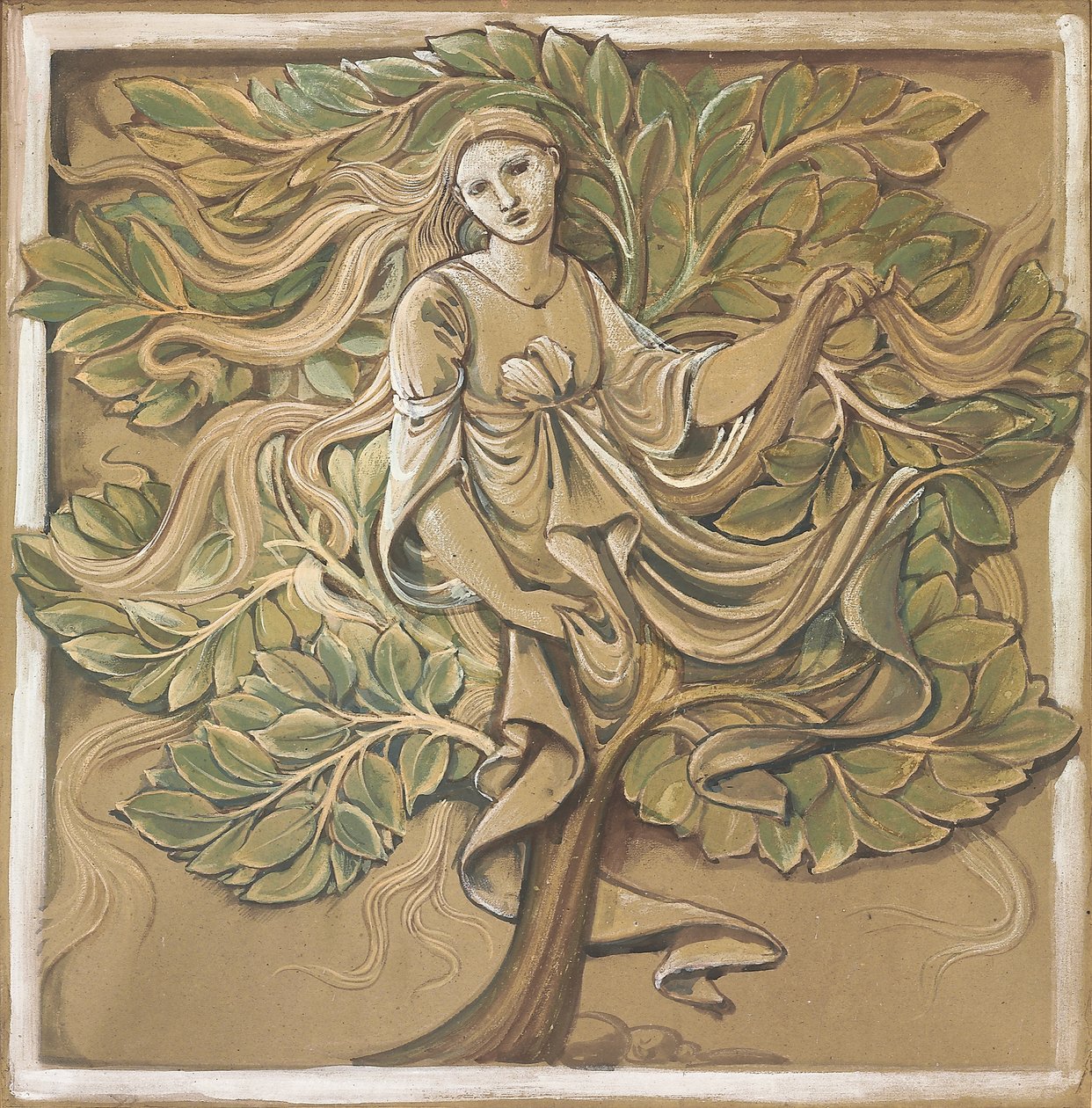puu nymfi, tekijältä Edward Burne Jones