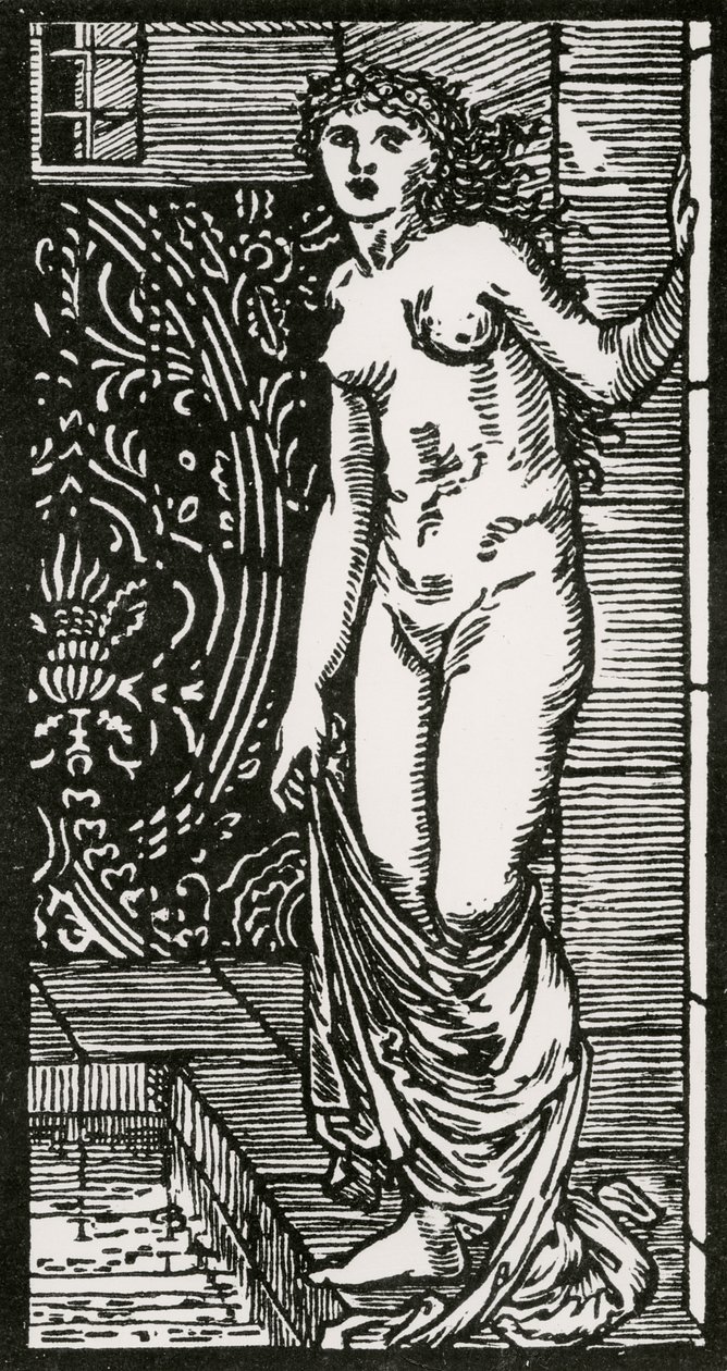 Psyche at Bath, 1866 tekijältä Edward Coley after Burne Jones