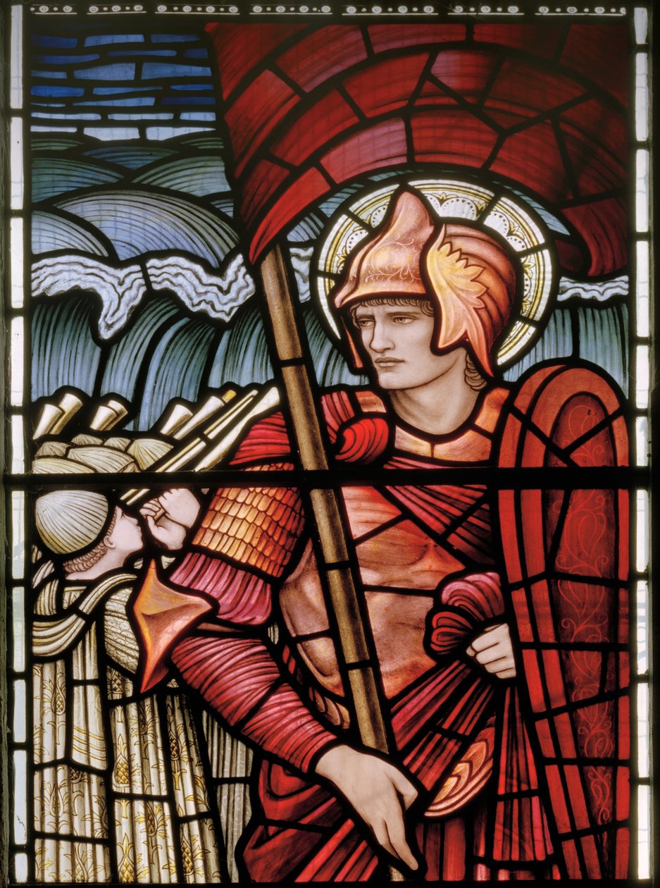 Wilden, All Saints, Morris & Co., Edward Burne-Jones, John Henry Dearle (1859-1932), Joshua, yksityiskohta, 1902-1914, Louisa, Alfred, Baldwinit, pääministeri, metodisti, Worcestershire, Arts & Crafts, tekijältä Edward Coley and Dearle Burne Jones
