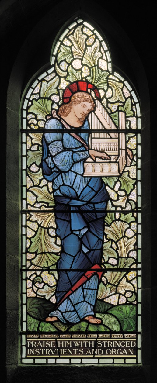 Wilden, All Saints, Morris & Co., Edward Burne-Jones, John Henry Dearle (1859-1932), St Cecilia, 1902-1914, Louisa, Alfred, The Baldwins, pääministeri, metodisti, Worcestershire, Arts & Crafts, Rudy tekijältä Edward Coley and Dearle Burne Jones