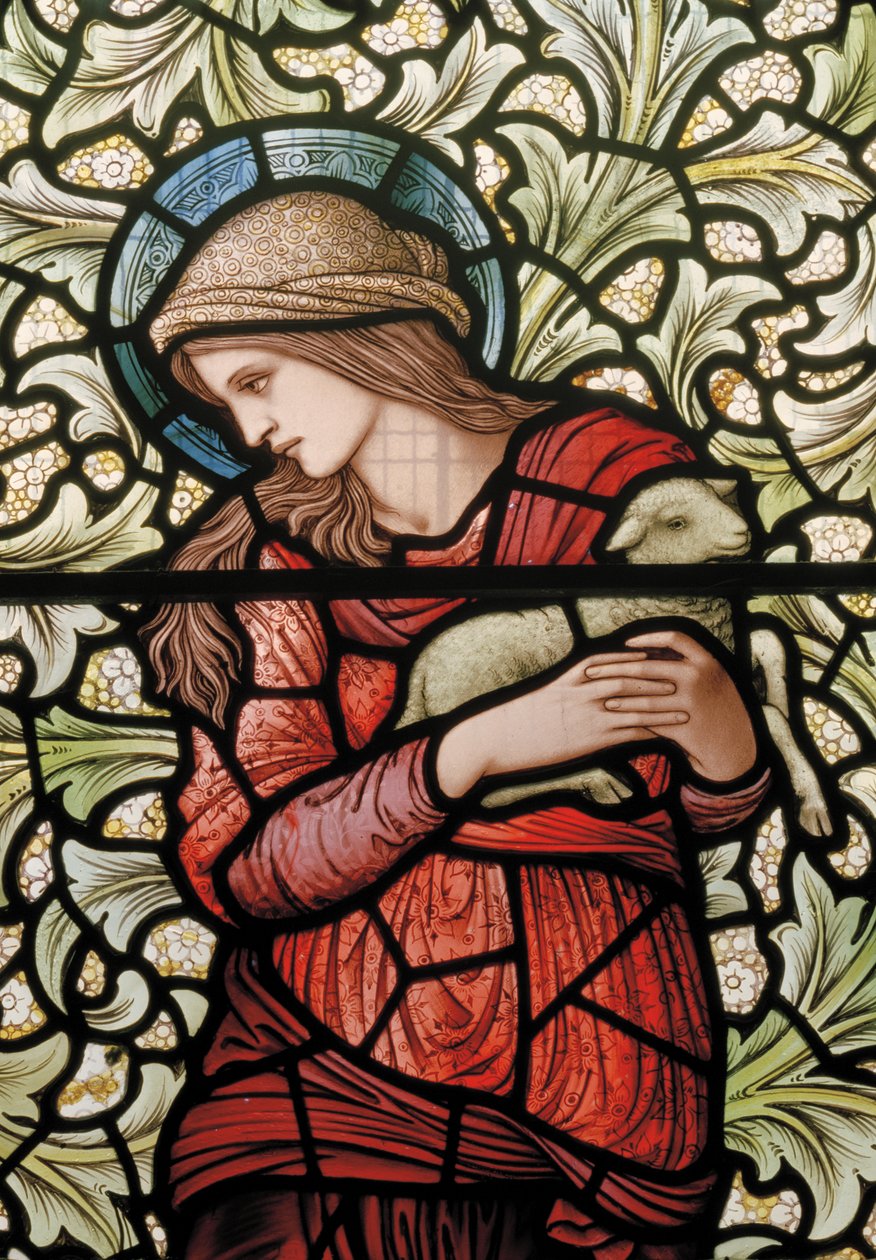 Wilden, All Saints, Morris & Co., Edward Burne-Jones, John Henry Dearle (1859-1932), St Agnes, yksityiskohta, 1902-1914, Louisa, Alfred, The Baldwins, pääministeri, metodisti, Worcestershire, Arts & Crafts tekijältä Edward Coley and Dearle Burne Jones