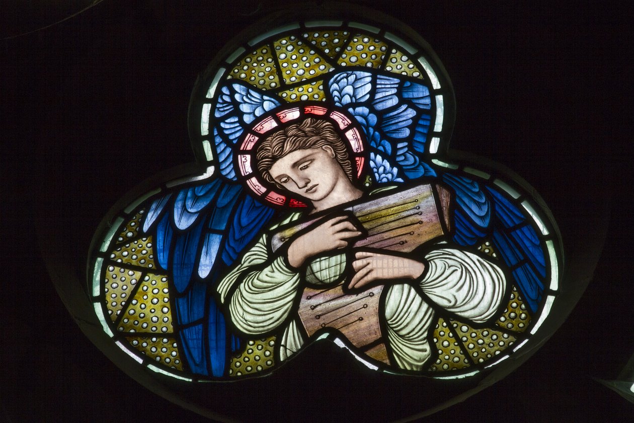 Wilden, All Saints, Morris & Co., Edward Burne-Jones, John Henry Dearle (1859-1932), Angels with Dulcimer, Angel Musicians tekijältä Edward Coley and Dearle John Henry  Burne Jones