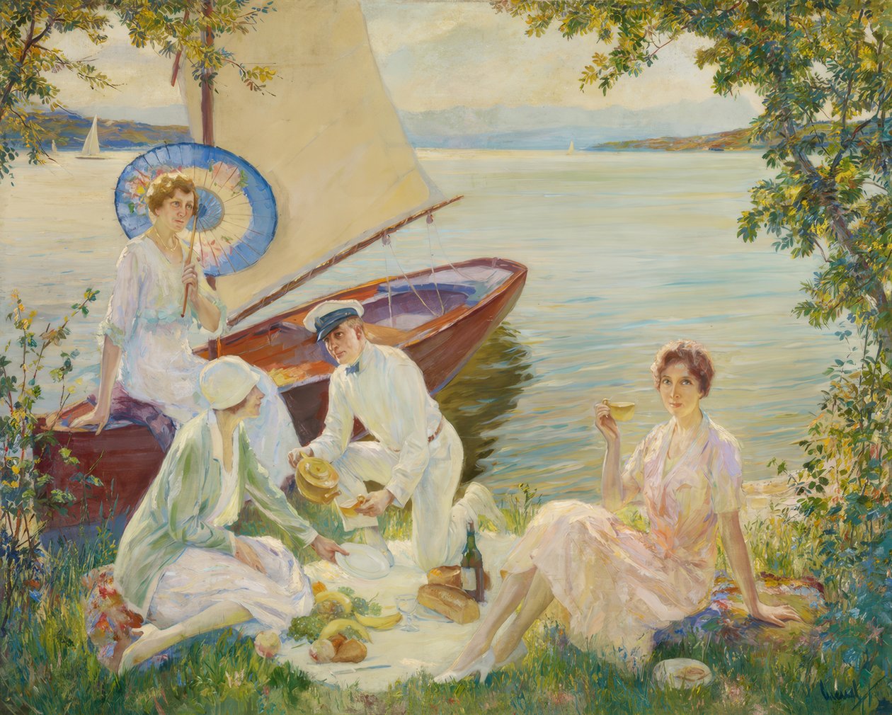 Piknik Starnberg-järvellä tekijältä Edward Cucuel