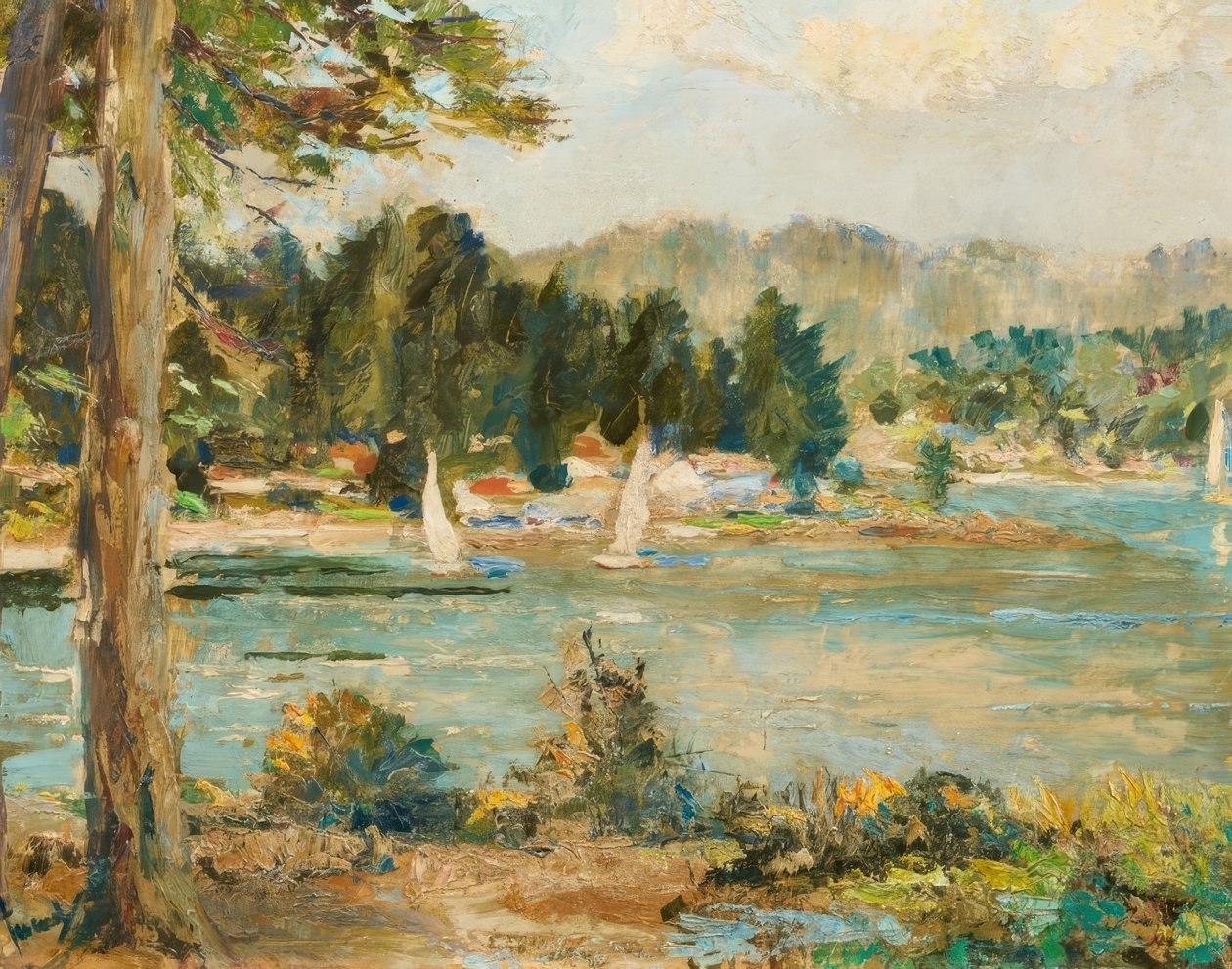 Purjeveneitä järvellä tekijältä Edward Cucuel