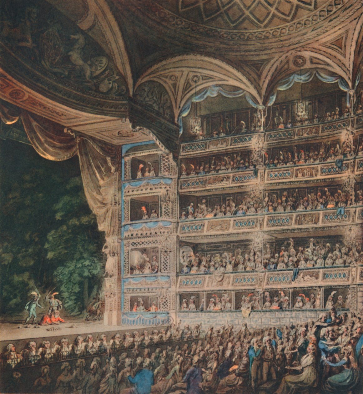 Drury Lane -teatterin sisustus, 1795, 1948. tekijältä Edward Dayes