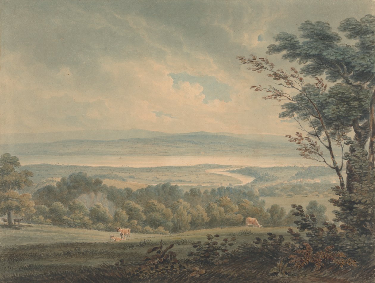 Severn- ja Wye-jokien tapaaminen Chepstowin lähellä tekijältä Edward Dayes