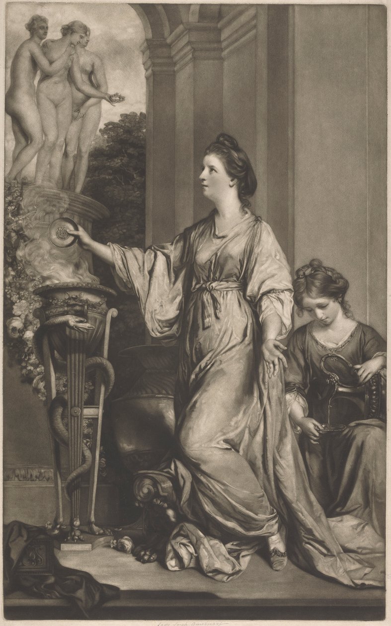 Lady Sarah Bunbury uhraamassa armoille tekijältä Edward Fisher