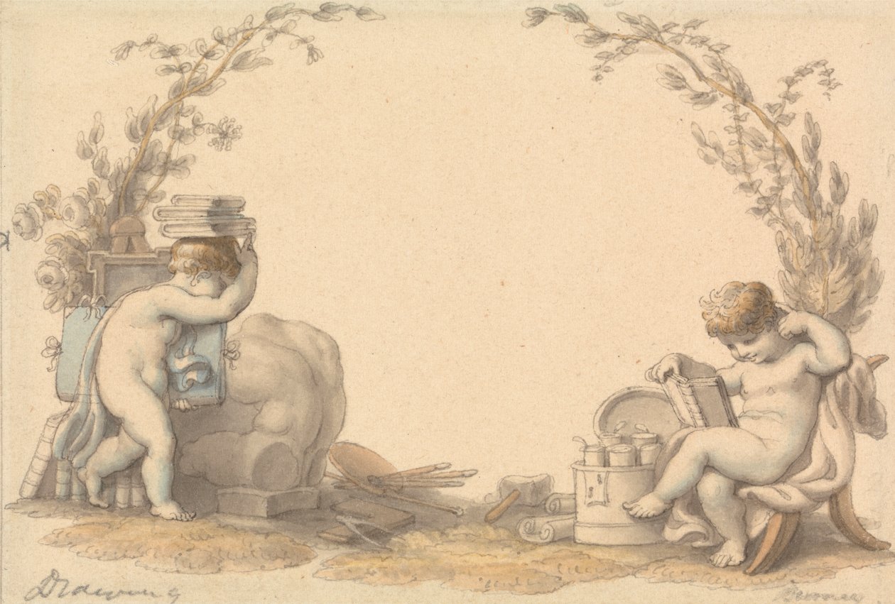 Piirtämisen allegoria tekijältä Edward Francis Burney