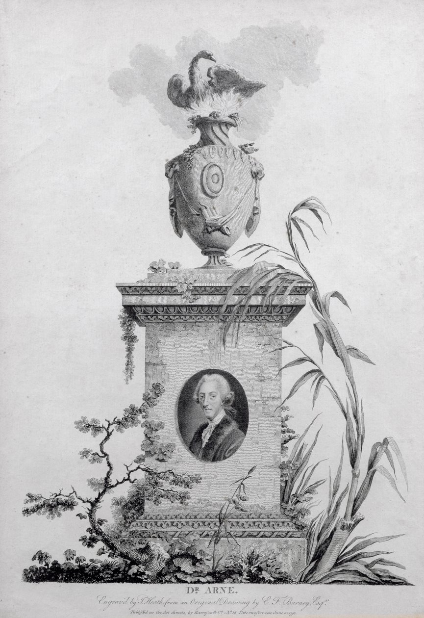 Tri Thomas Augustine Arne (1710-78), kaiverrus James Heath (1757-1834), 1793 (katso myös 84546) tekijältä Edward Francis Burney