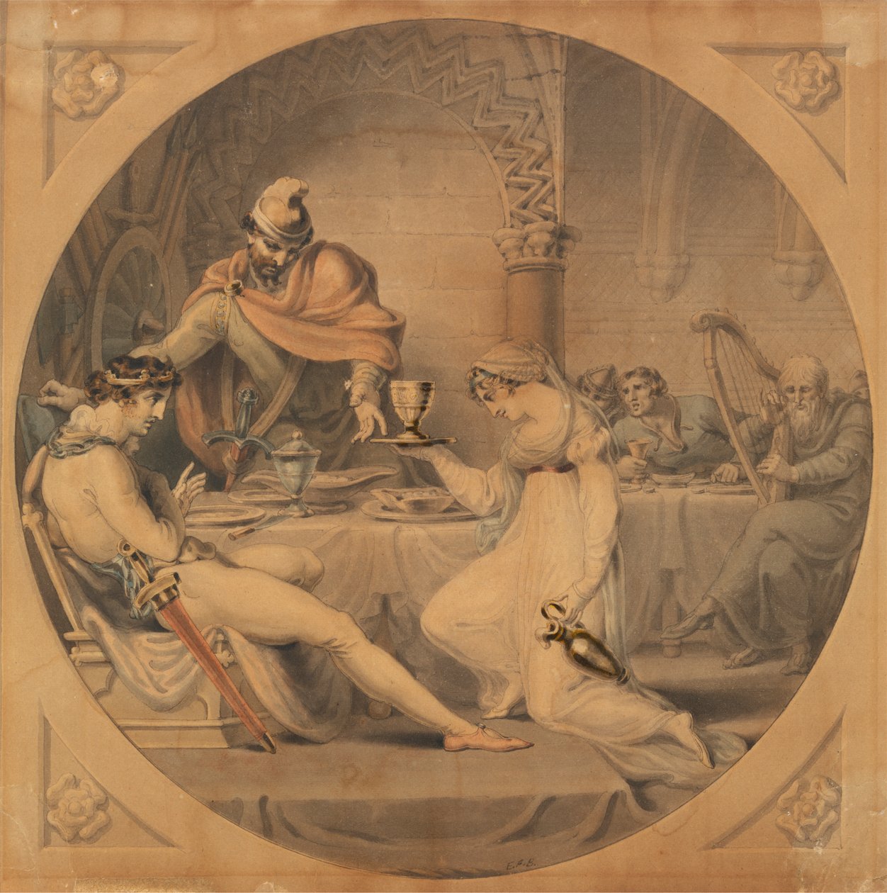 MacBeth: Juhlakohtaus - MacBeth, näytös II, kohtaus IV tekijältä Edward Francis Burney