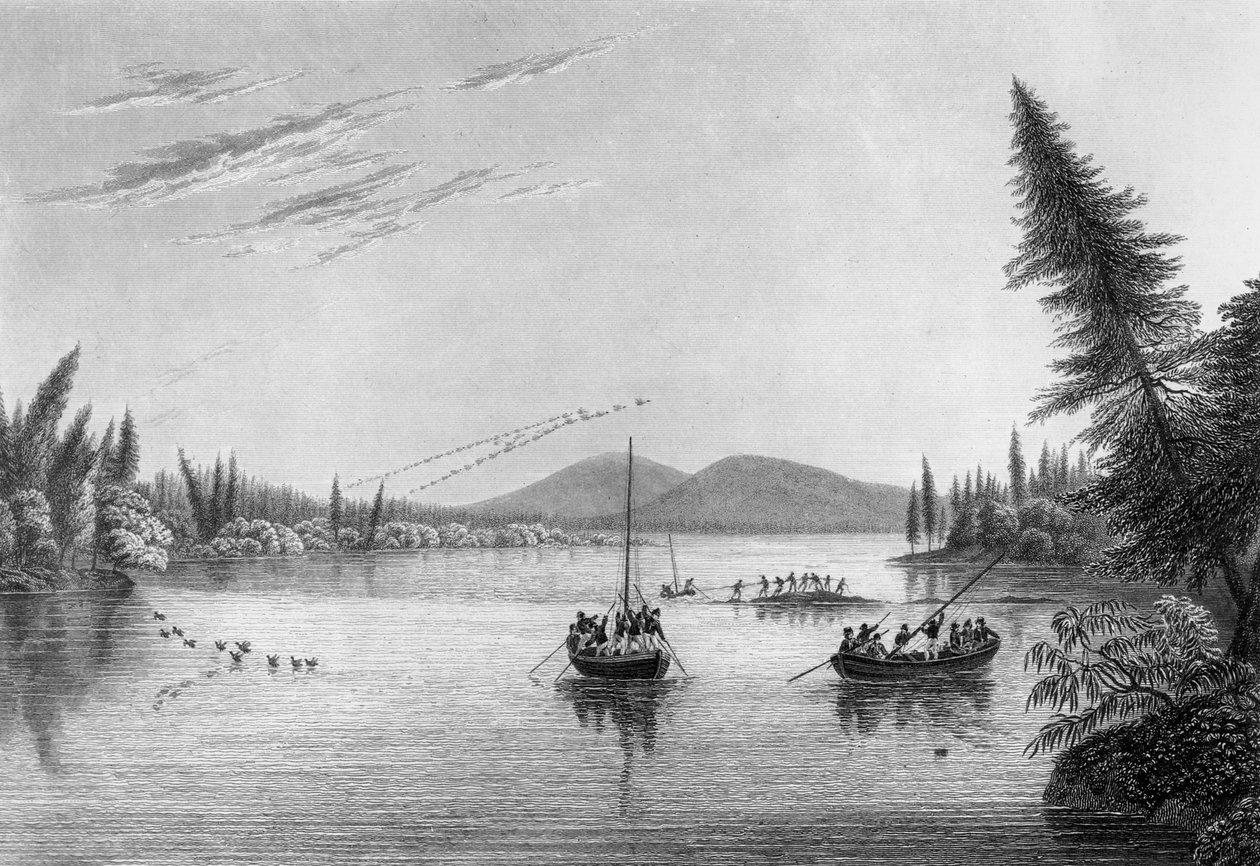 Näkymä Morgans Rocksilta Hill Riverissä, 1819 tekijältä Edward Francis Finden