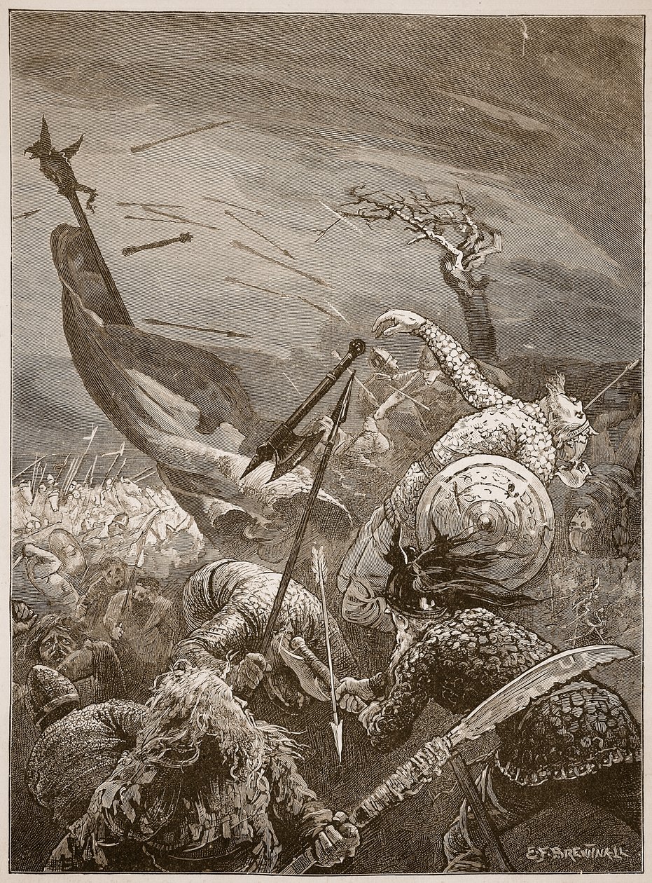 Haroldin kuolema Hastingsin taistelussa, kuvitus 