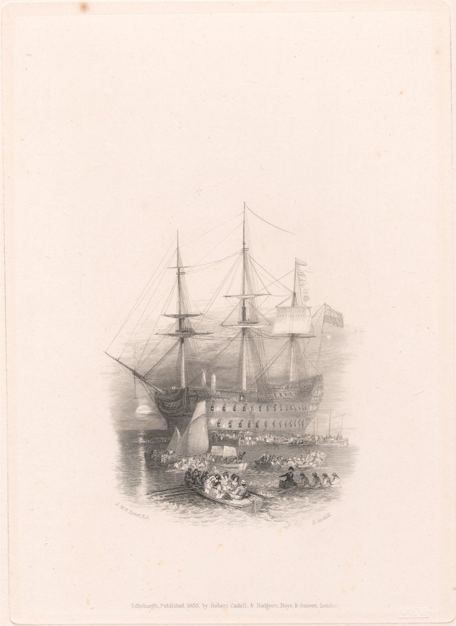 Bellerophon, Plymouth Sound tekijältä Edward Goodall