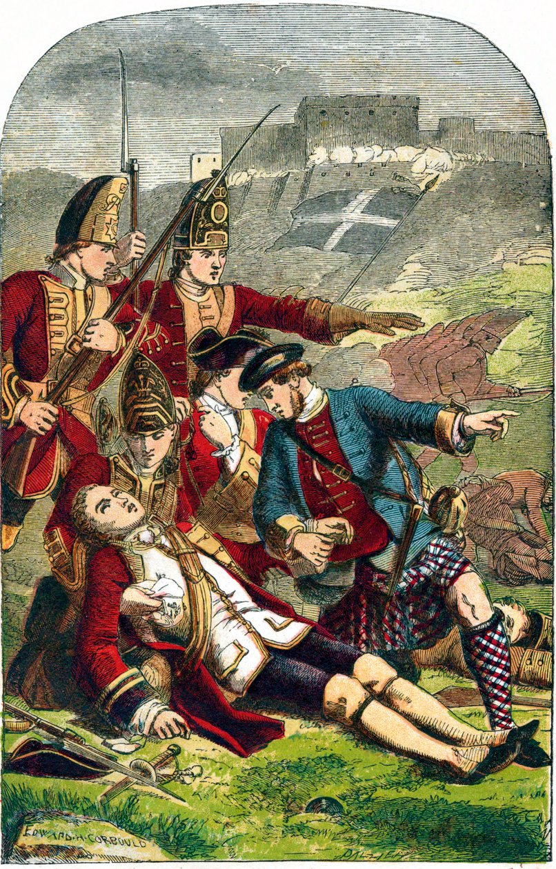 Kenraali James Wolfen kuolema Quebecin piirityksessä, 1759 c1870 tekijältä Edward Henry Corbould