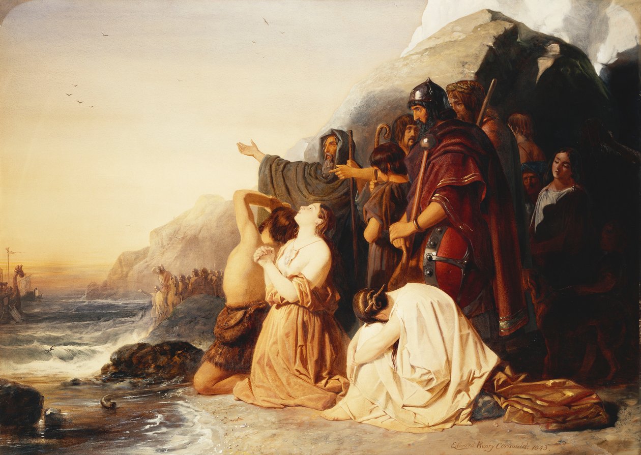 Britit pahoittelevat viimeisen roomalaisen legioonan lähtöä, 1843 tekijältä Edward Henry Corbould