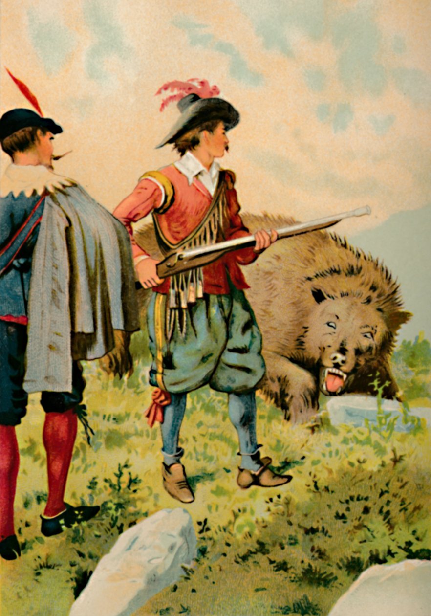 Sotilas ja karhu, 1901 tekijältä Edward Henry Wehnert