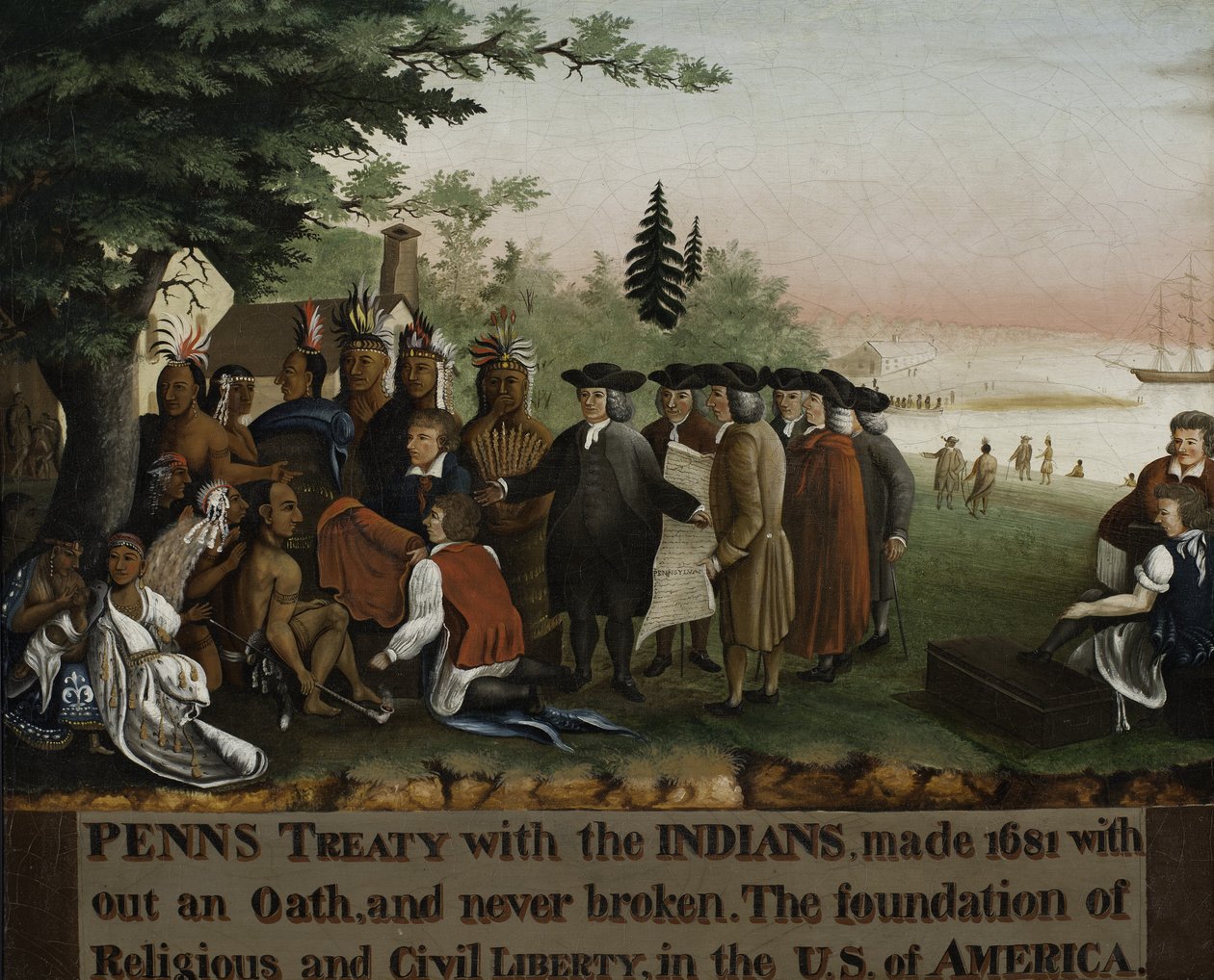 Pennsin sopimus intiaanien kanssa 1840-45 tekijältä Edward Hicks