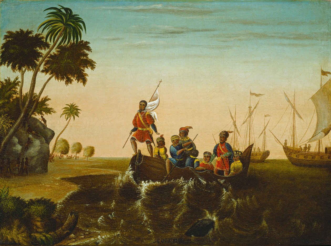 Kolumbuksen laskeutuminen, n. 1837. tekijältä Edward Hicks