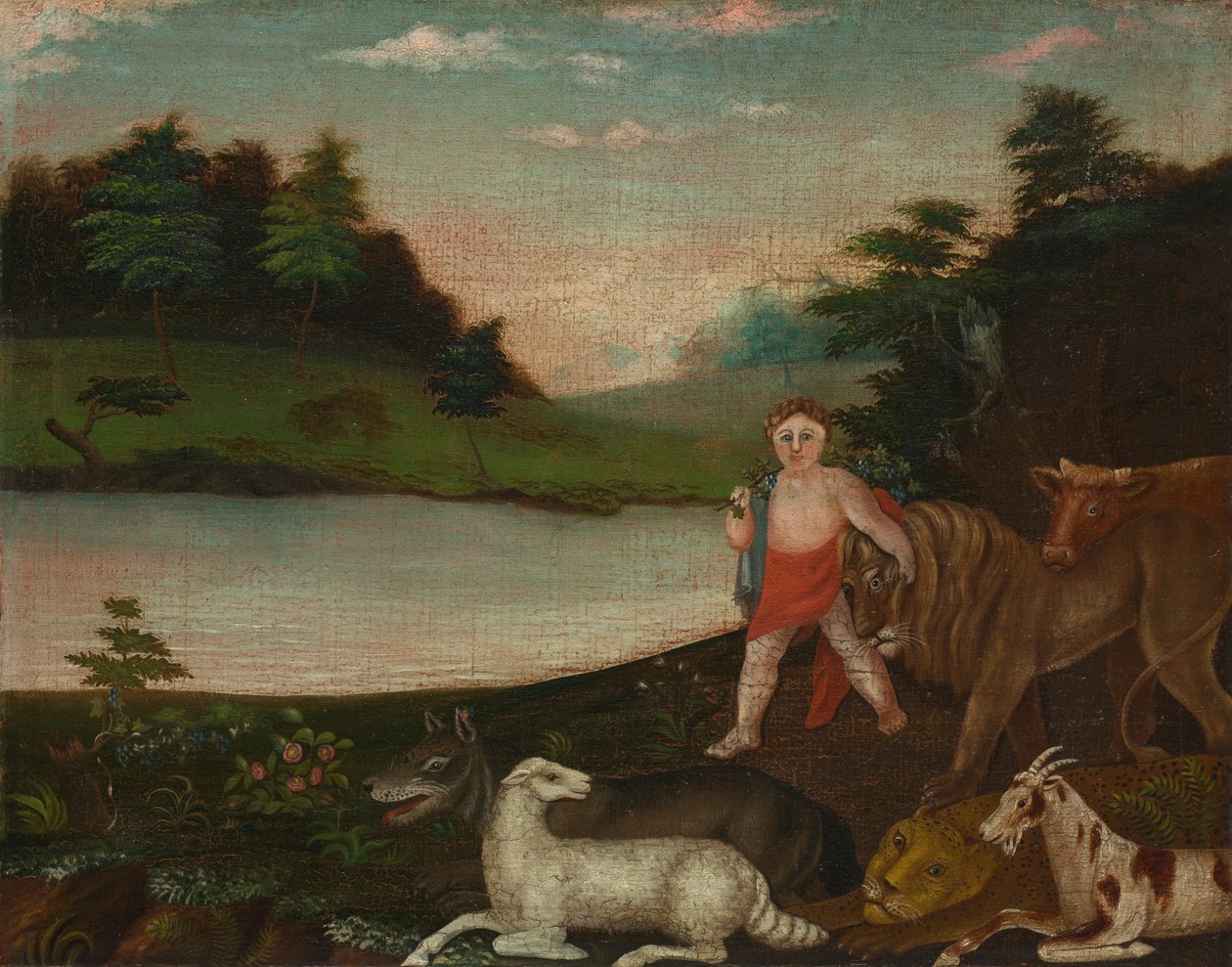Rauhallinen kuningaskunta, n. 1816-1818 (öljy kankaalle) tekijältä Edward Hicks