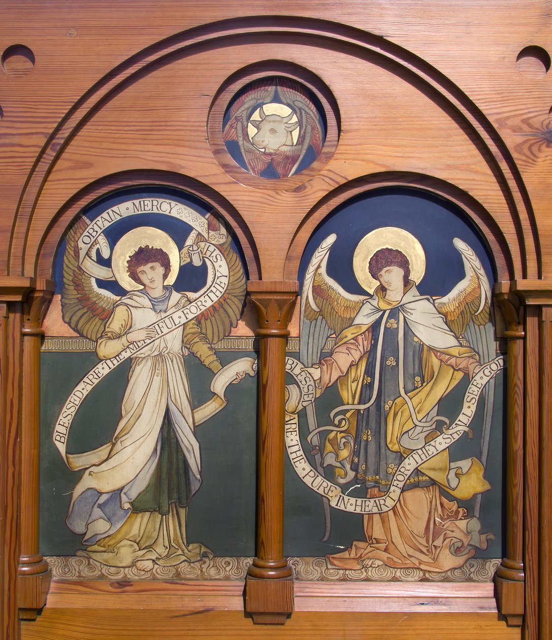 Garstang, St Thomas, Shrigley & Hunt (1873-1982), Edward Holmes Jewitt (1849-1929), Angel Reredos, n. 1877 tekijältä Edward Holmes Jewitt