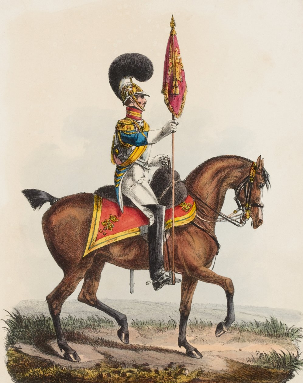 Royal Horse Guards, Blue, upseeri, 1828 tekijältä Edward Hull