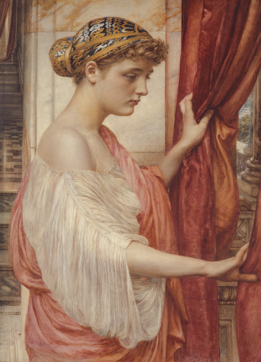 Ikkunalla, 1884 (wc paperilla) tekijältä Edward John Poynter