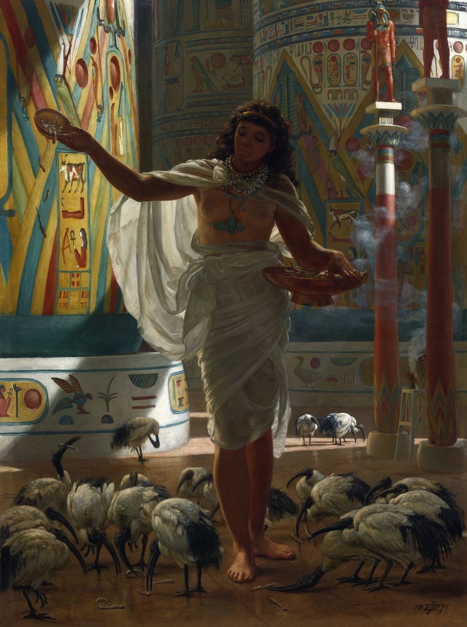 Ruokkii pyhää ibistä Karnakin hallissa par Poynter, Edward John (1836-1919) tekijältä Edward John Poynter