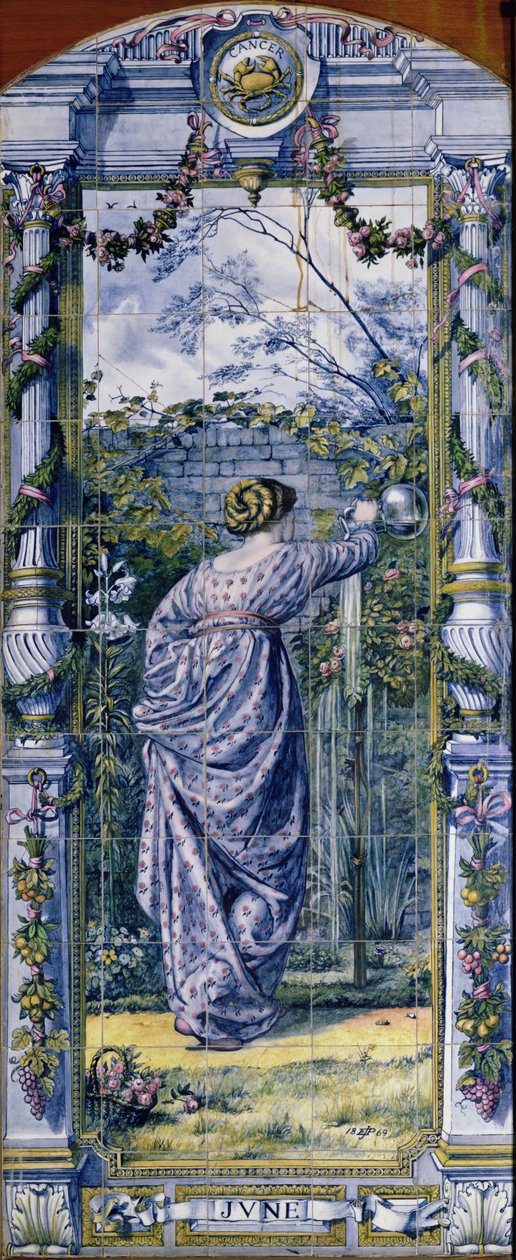 Kesäkuussa hollantilaisen keittiön laattapaneelisarjasta, 1867-8 tekijältä Edward John Poynter