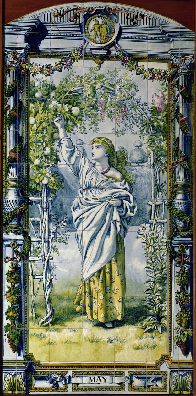 toukokuuta hollantilaisen keittiön laattapaneelisarjasta, 1867-8 tekijältä Edward John Poynter