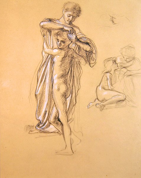 Study for Idle Fears (I), 1893 (liitu paperille) tekijältä Edward John Poynter