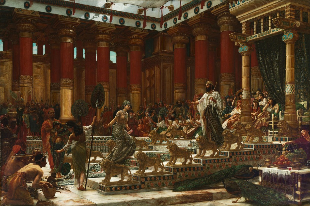 Saban kuningattaren vierailu kuningas Salomon luo, 1890 tekijältä Edward John Poynter