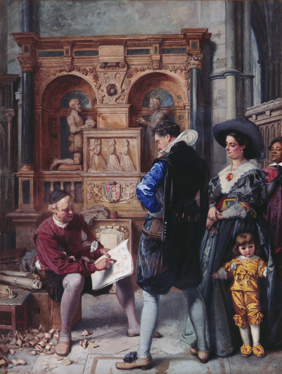 Tapaaminen arkkitehdin kanssa, 1866 (wc paperilla) tekijältä Edward Killingworth Johnson