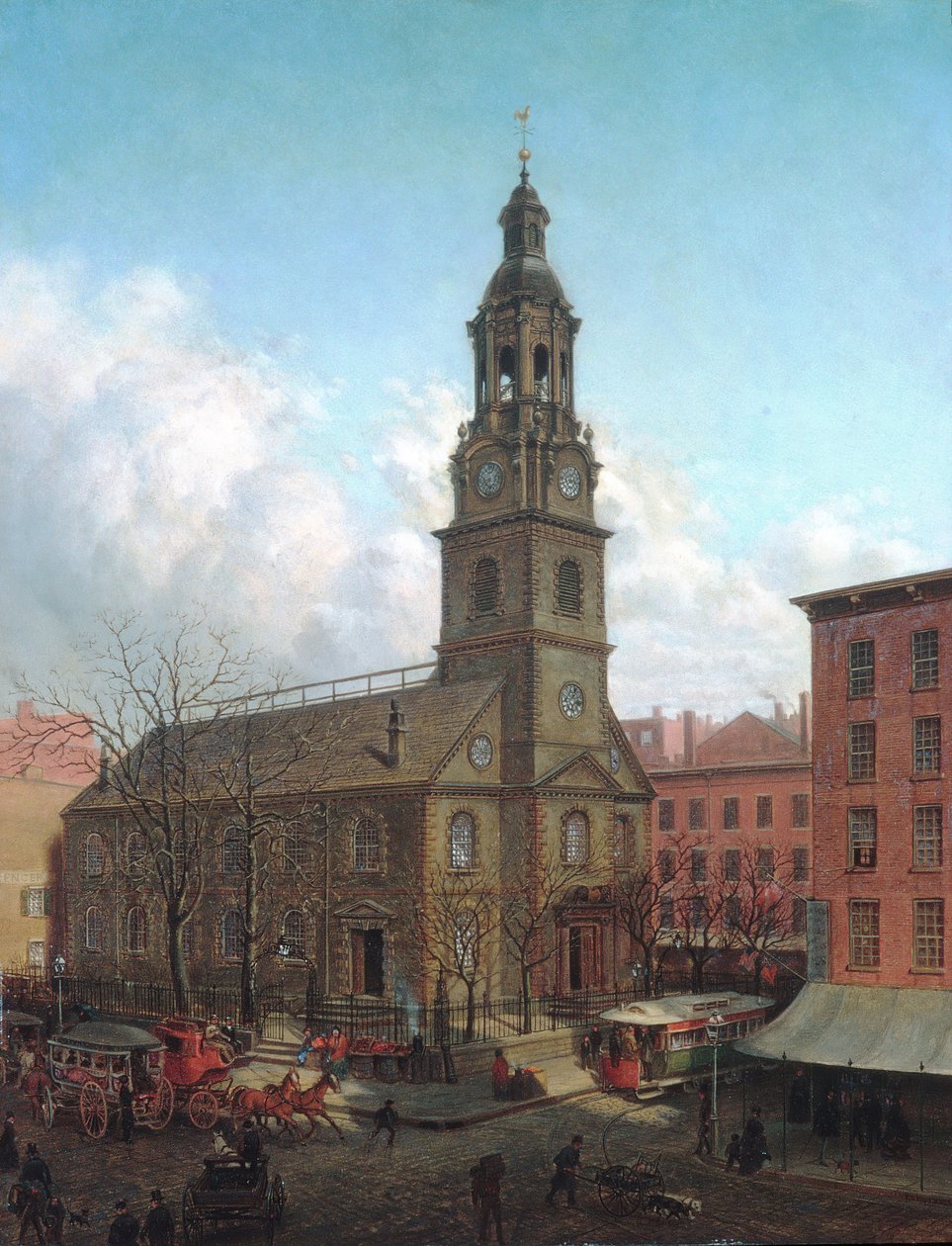 North Dutch Church, Fulton and William Streets, New York, 1869. tekijältä Edward Lamson Henry