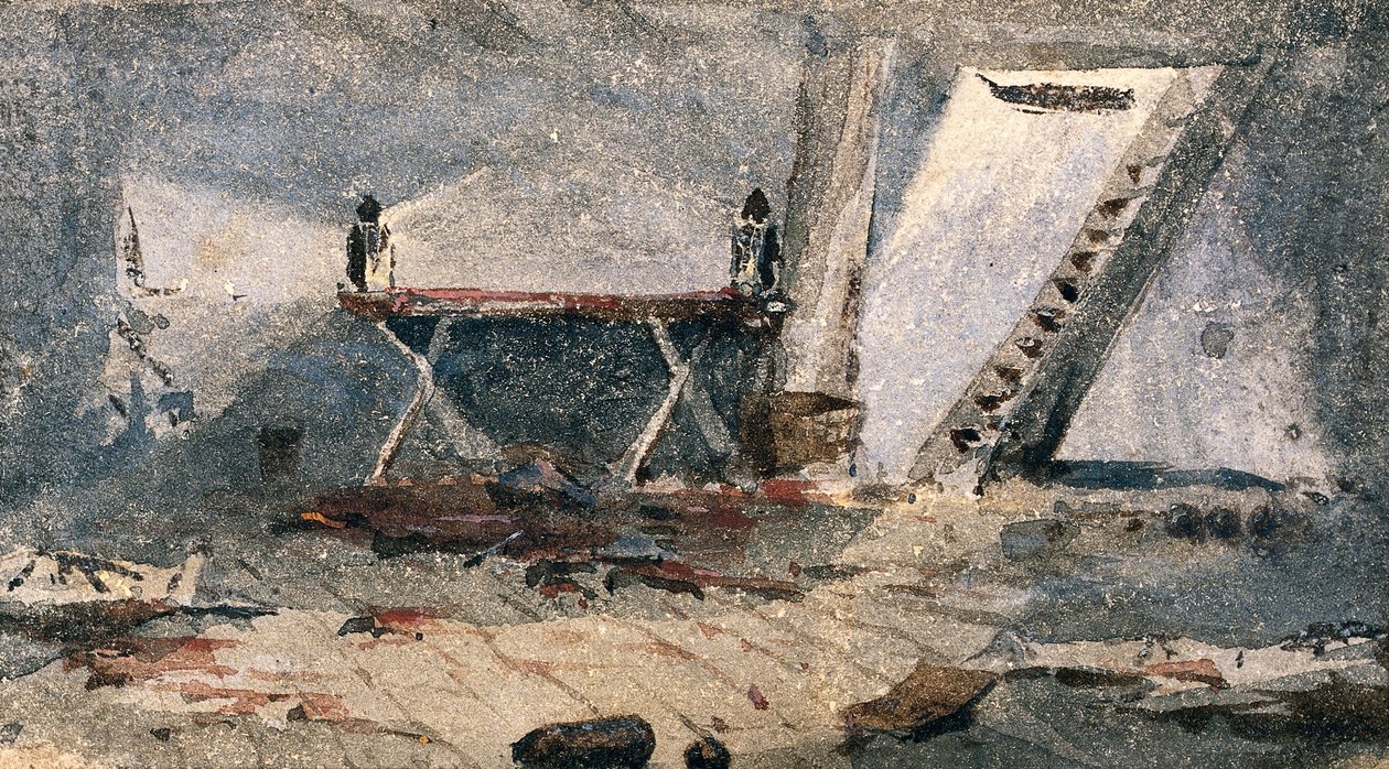 Cap-Haitien, Haiti: HMS Bulldogin leikkaus. Akvarelli tekijältä Edward Lawton Moss