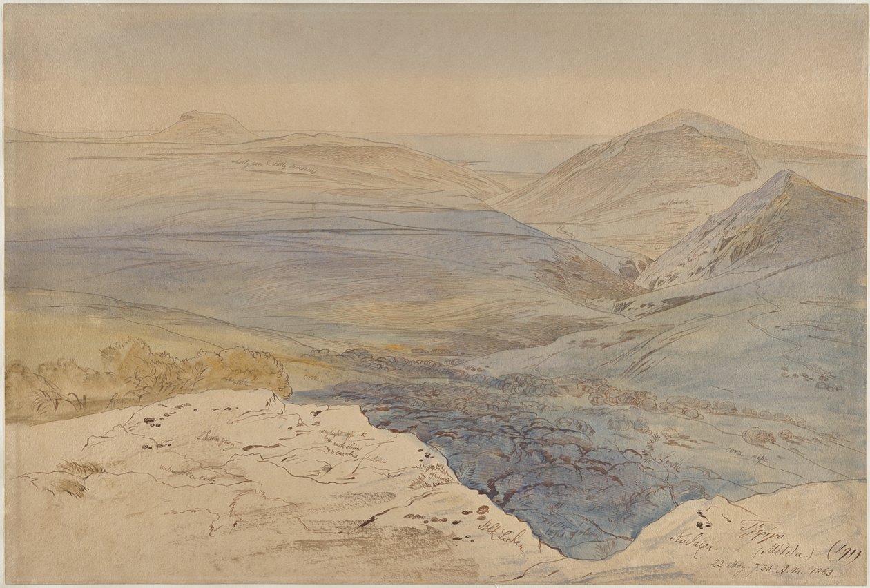 Näkymä Kytheralle, Kreikka tekijältä Edward Lear